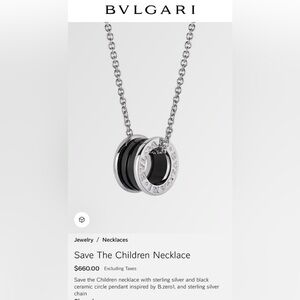 BVLGARI Necklace & Bracelet SET! Sterling silver special ed“Save the children”